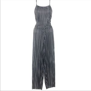 Zara Blue and white stripped jumpsuit